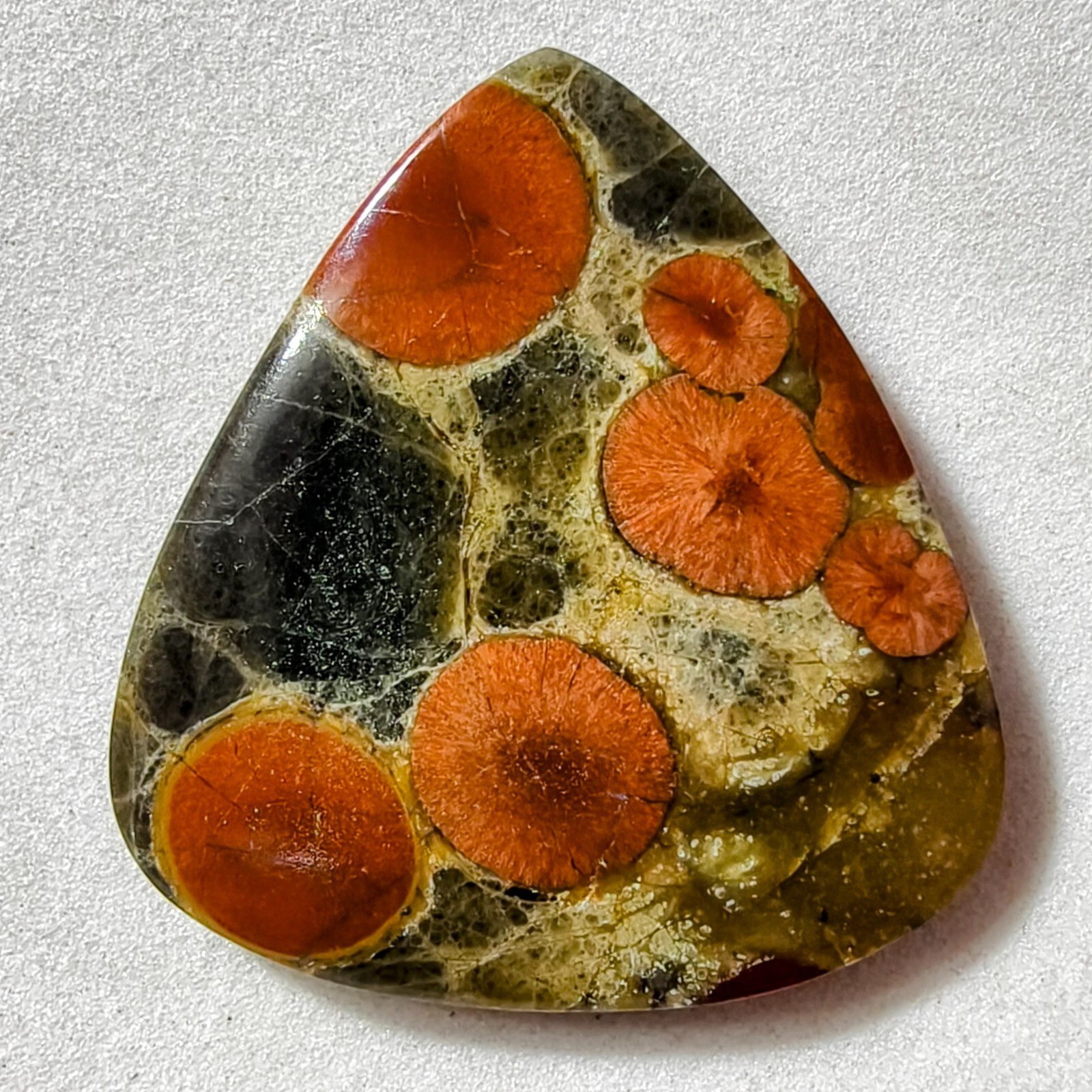 28 Cts Natural Amapa Flower Obsidian Cabochon Gemstone 33.2×30.6×4.3 MM