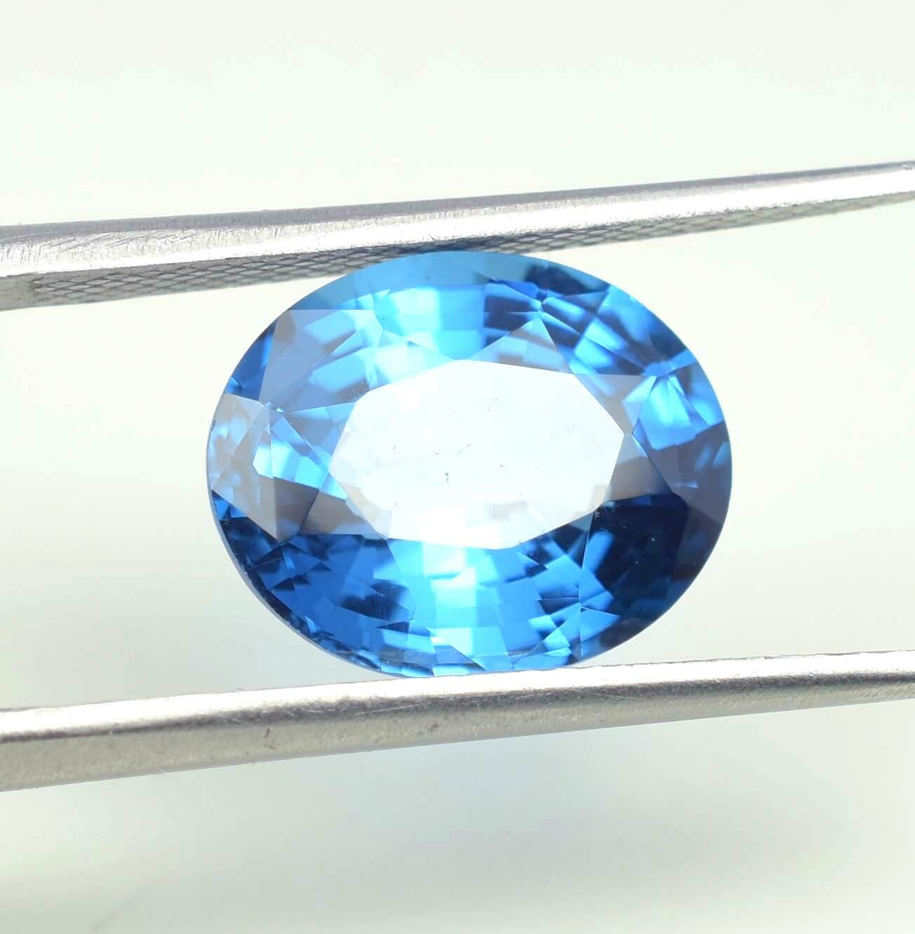 AAA 5.90 Ct Natural Flawless Transparent Blue Tourmaline Oval Cut Loose Gemstone