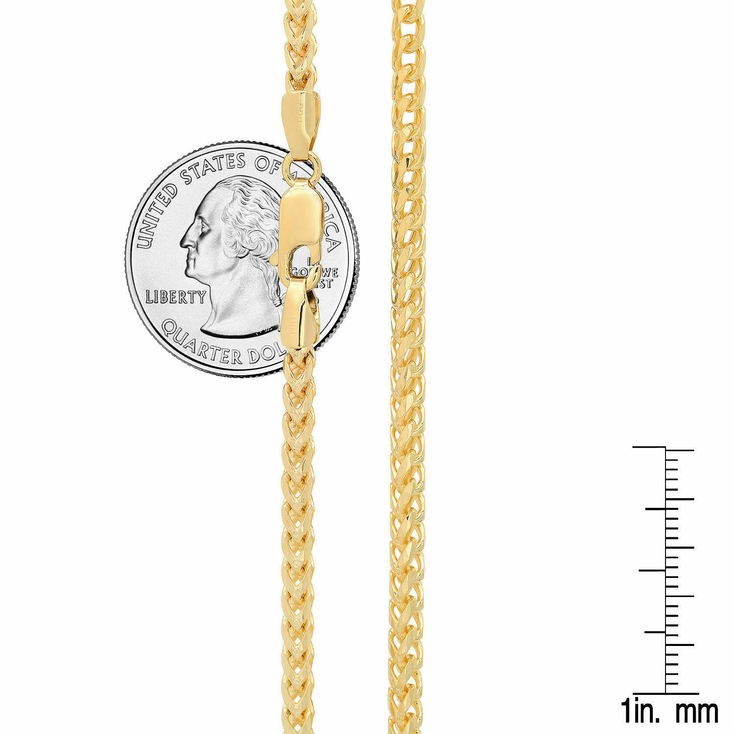 Solid 14k Yellow Gold 1.2mm-3.25mm Franco Chain Necklace Pendant Sz 16″-30″