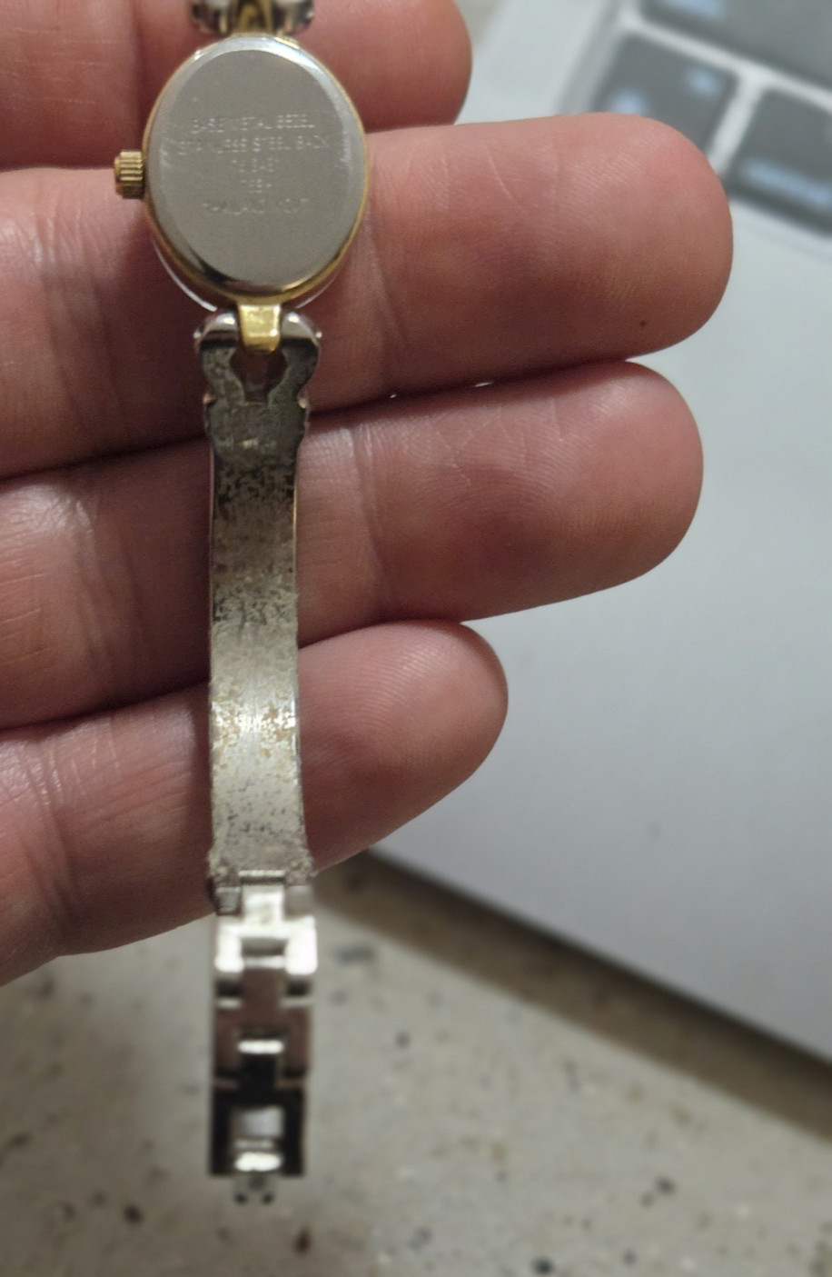 Armitron Watch Women 20.6mm Silver Gold Two Tone Oval Dial Bezel
