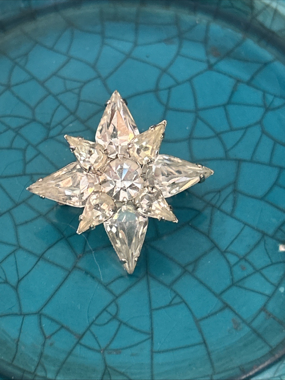 Vintage Rhinestone Brooch Silver Tone Setting, Trio of 3 *1 1/4in*