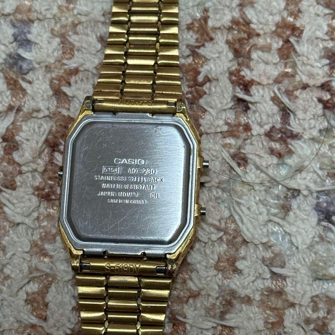 CASIO AQ-230 Gold Analog-Digital Watch
