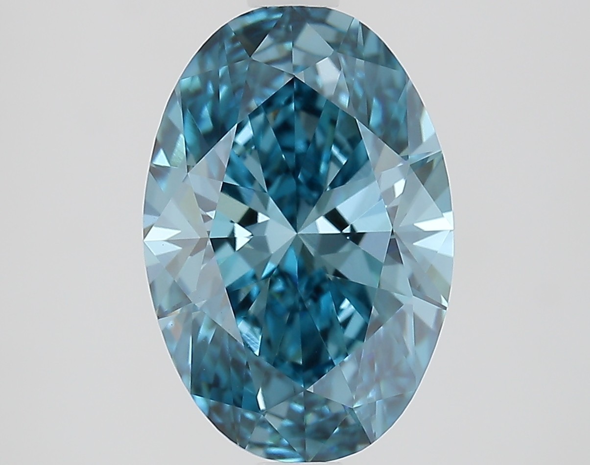 2.23 Cts Fancy Vivid Blue Color VVS2 Oval Cut IGI Certified CVD Diamond