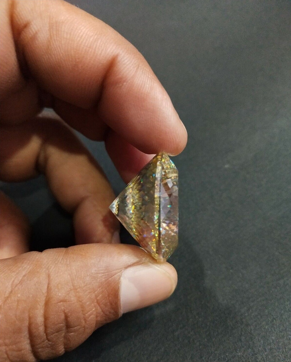 1.0 Ct to 5.0 Ct Yellow Portuguese Cut Loose Moissanite VVS Grade Excellent Cut