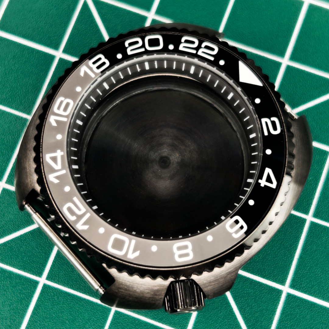 40mm Sapphire Glass PVD Brushed Ceramic Bezel Watch Case fit NH35 NH36 movement