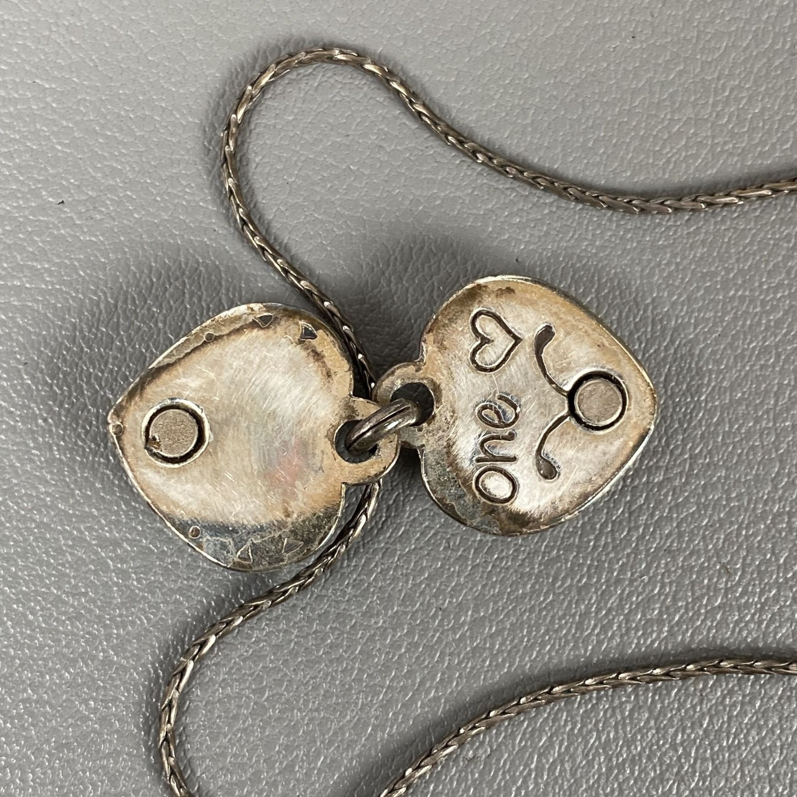 Brighton Silver-Tone Heart Swirl Necklace Magnetic Locket Adjustable Chain 18″
