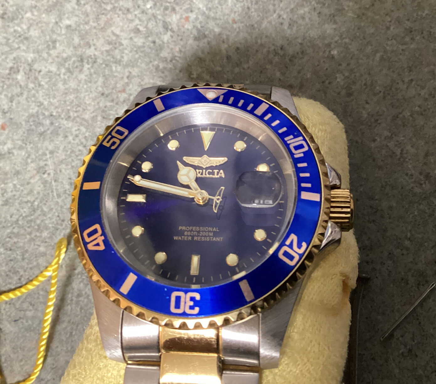 Invicta Pro Diver 26972 Blue Dial Two Tone Stainless Steel Wrist Watch for Men