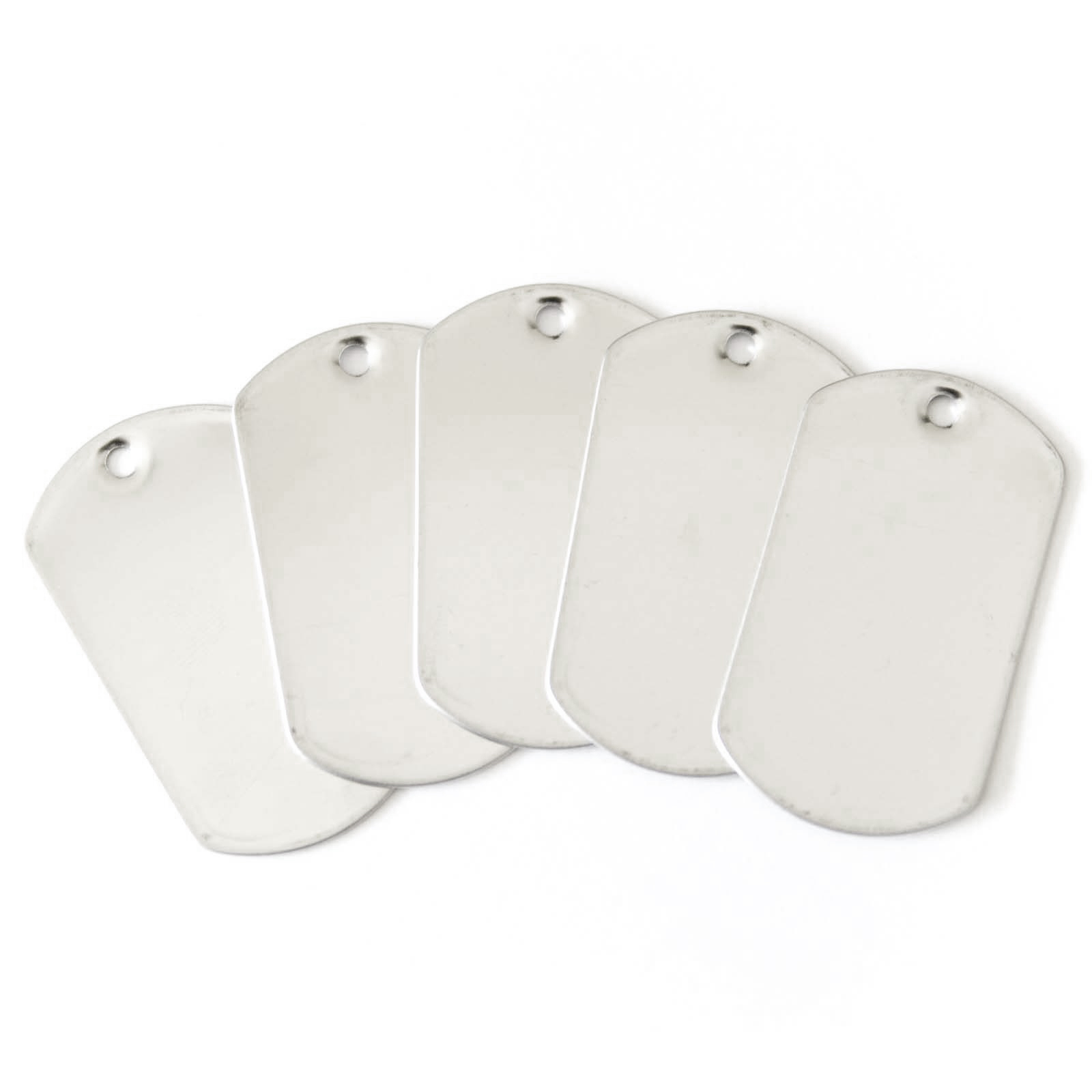 LOT 25 PCS NEW BLANK DOG TAG SHINY/MATTE STAINLESS STEEL MILITARY SPEC