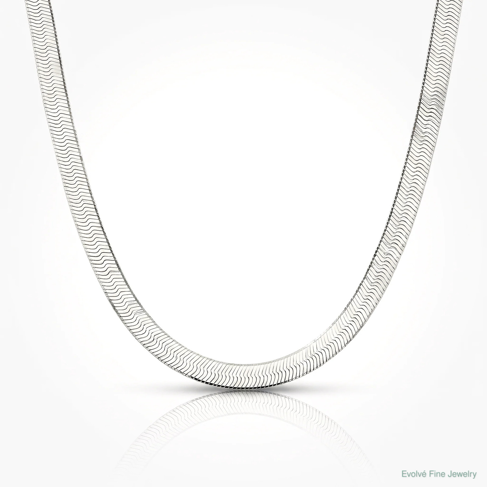 Sterling Silver 7.3mm Magic Herringbone Chain Necklace 16″-24″