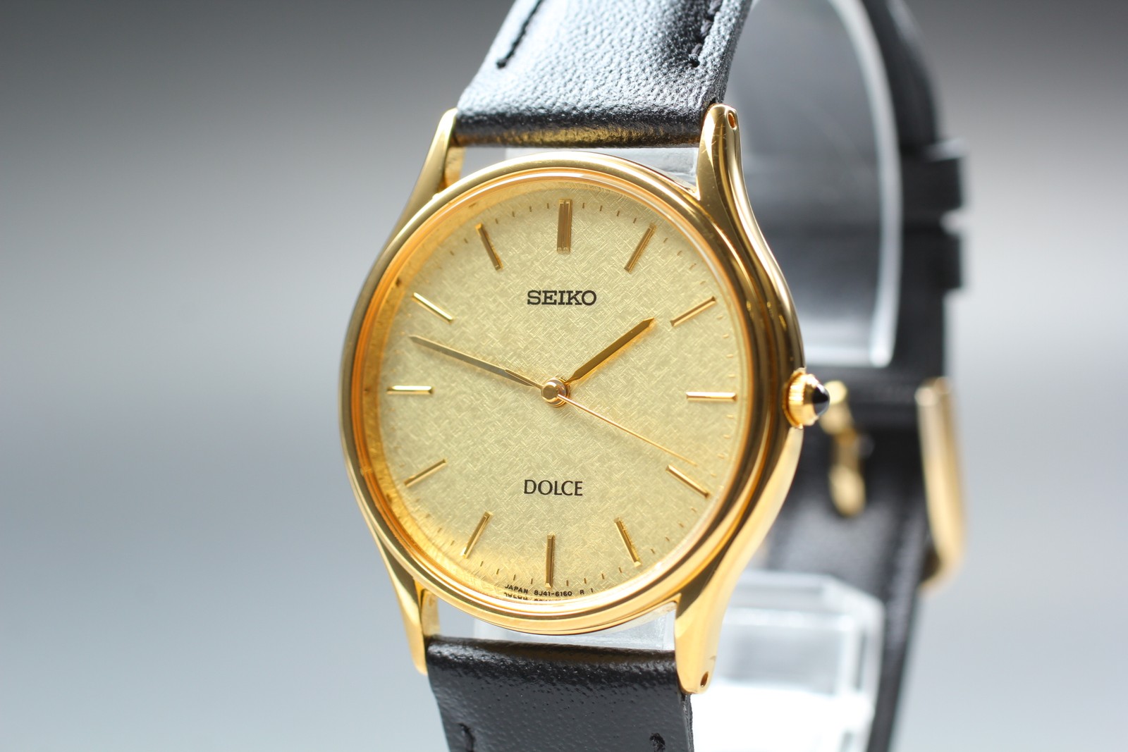 [Near MINT] SEIKO DOLCE 8J41-6100 31mm Gold Dial Quartz Men’s Watch From JAPAN