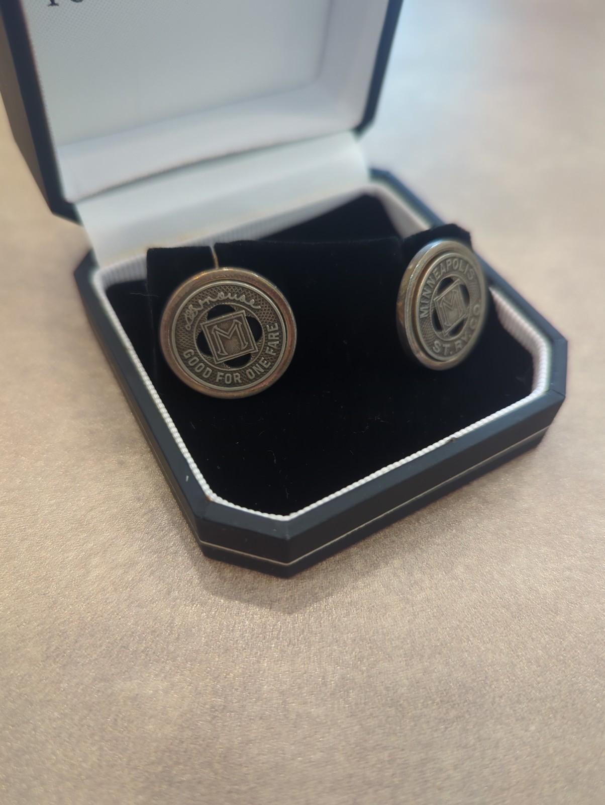 Tokens & Icons Minneapolis Street Railway Company Token Chufflinks, New In Box