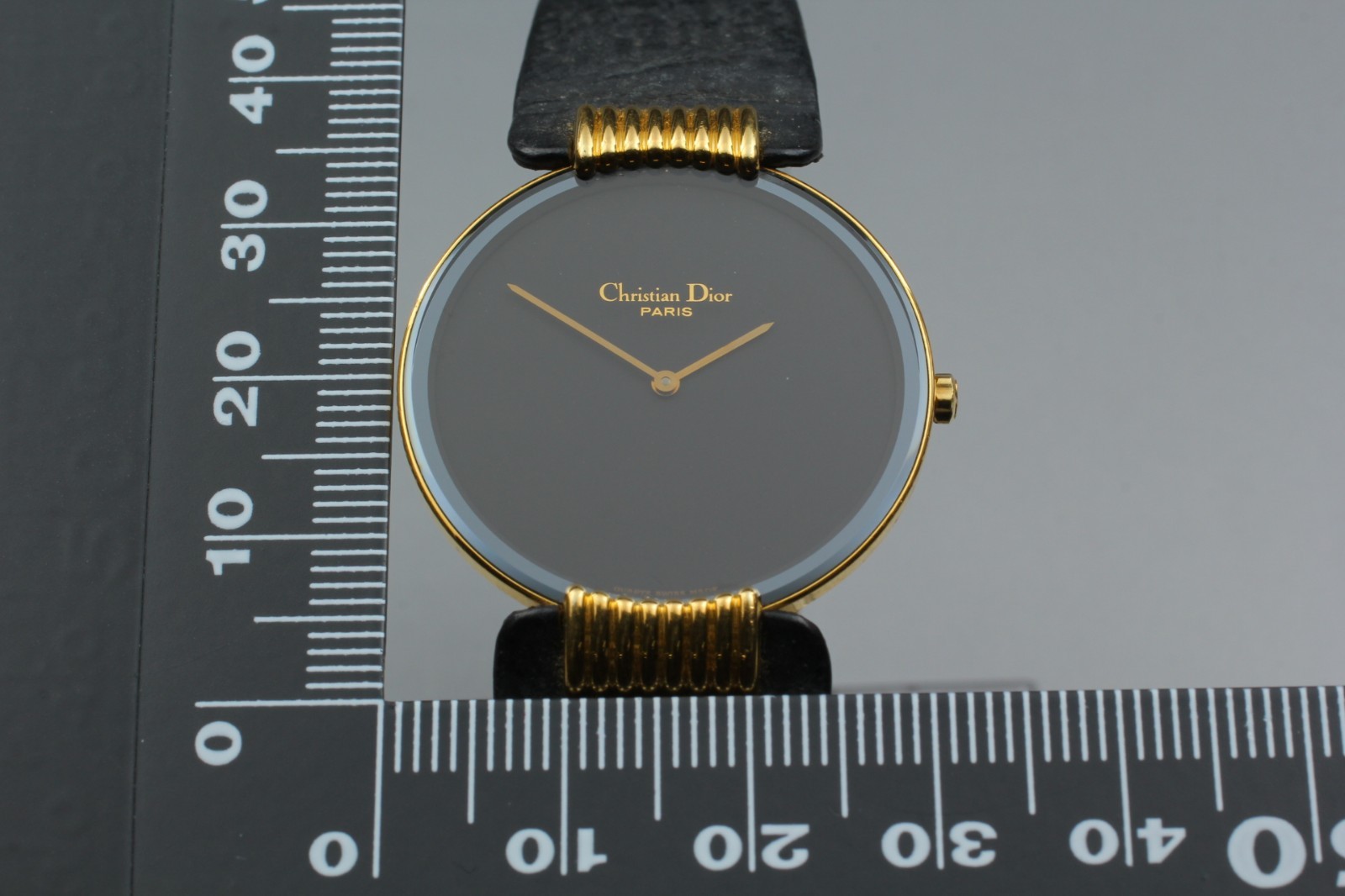 Dior Bagheera 47 153-2 Gold Black Moon Dial 30mm Quartz Womens Watch NEAR MINT