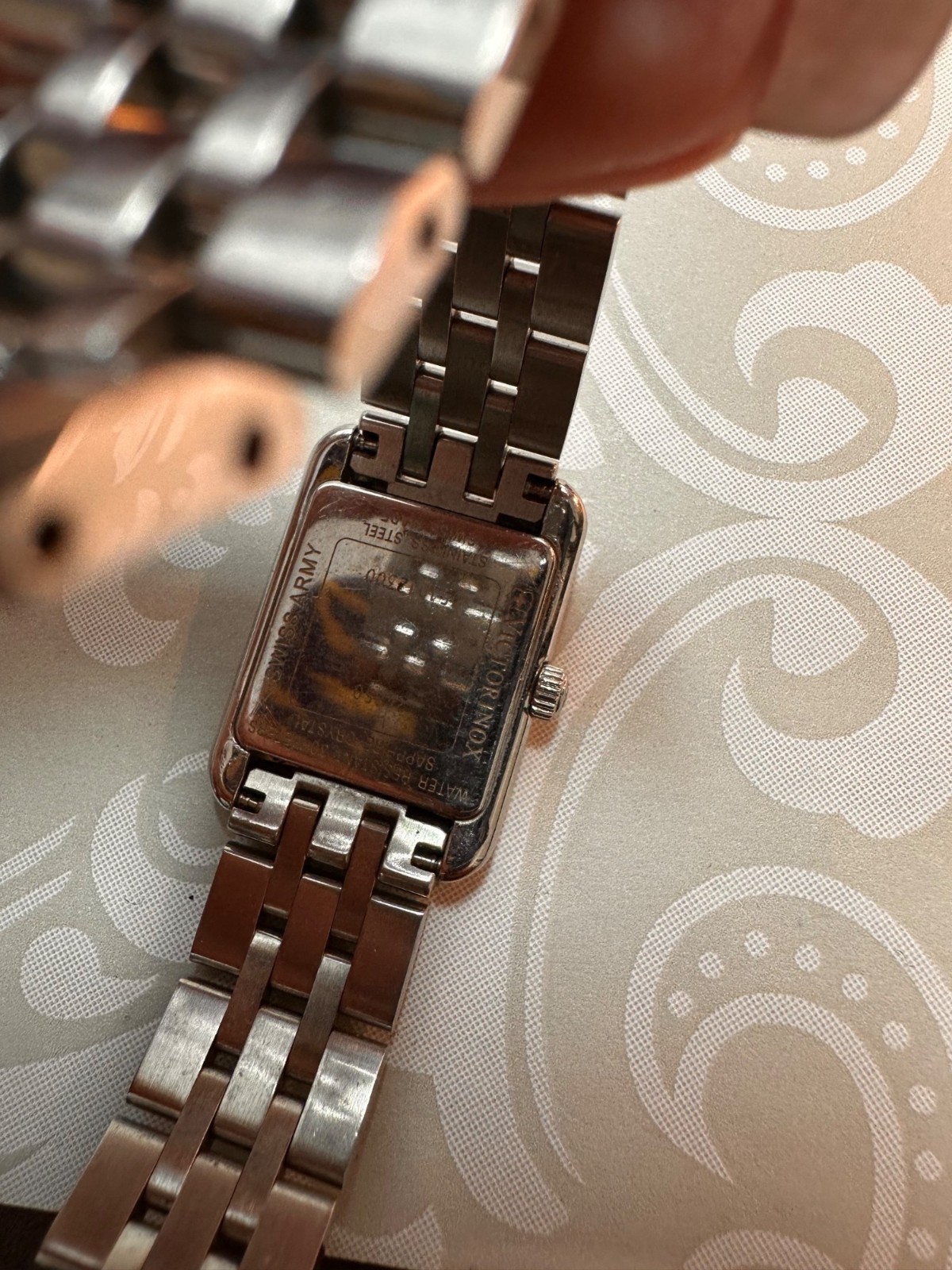 Victorinox Swiss Army Alliance Watch Silvertone Sapphire Crystal AS IS
