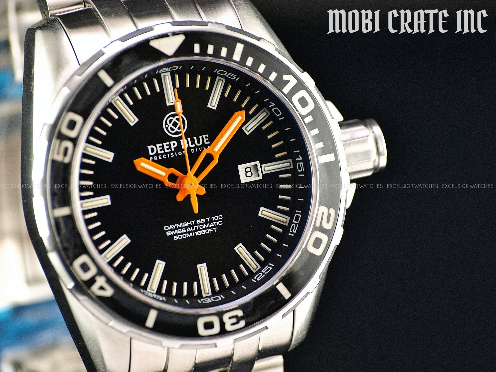 Deep Blue DayNight 63 T-100 47mm Swiss ETA 2824 Automatic 500m Sapphire Watch