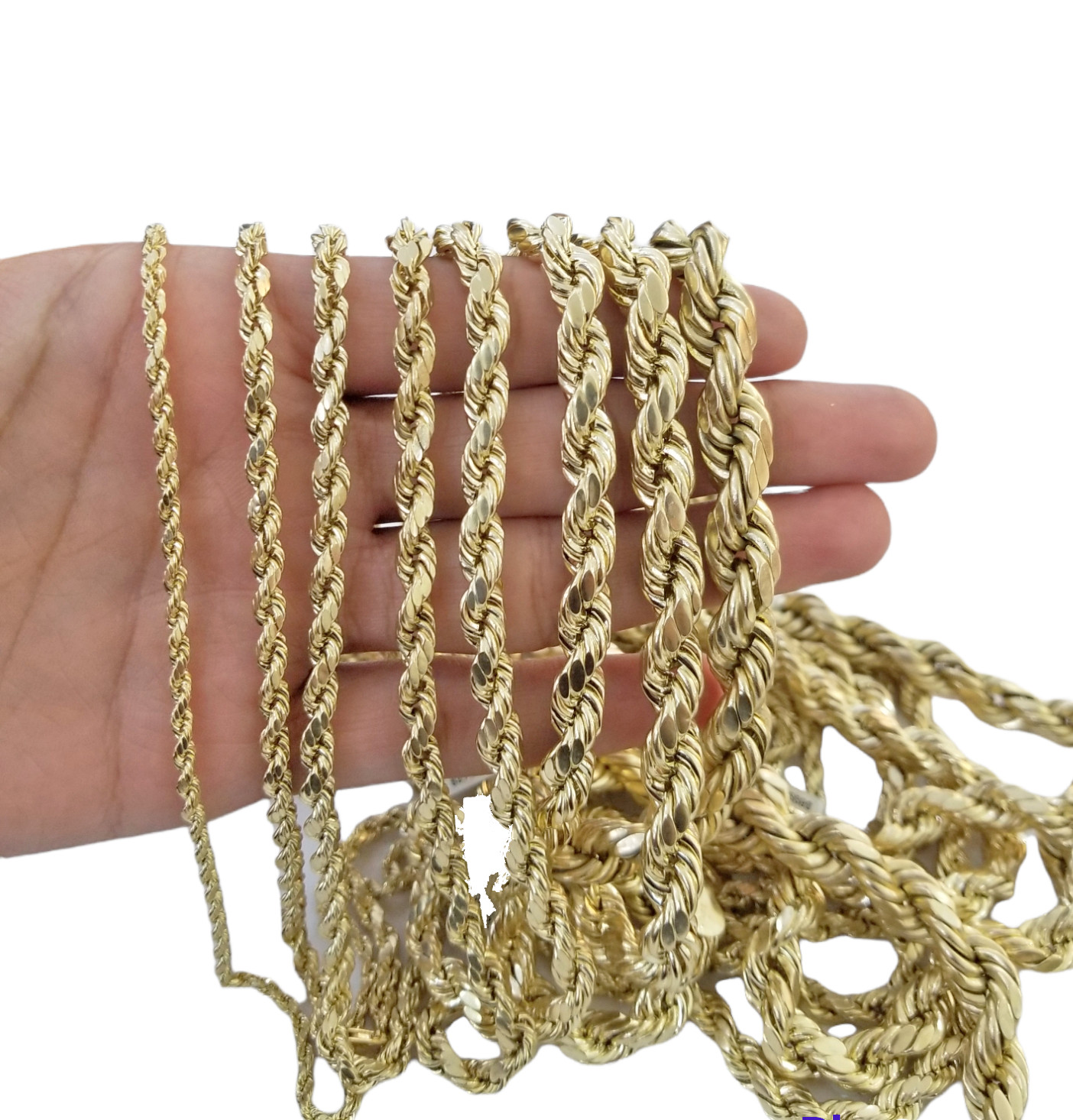 Real 10k Gold Rope Chain Necklace 18″-30″ Inch 3mm-10mm Men & Women DISCOUNT