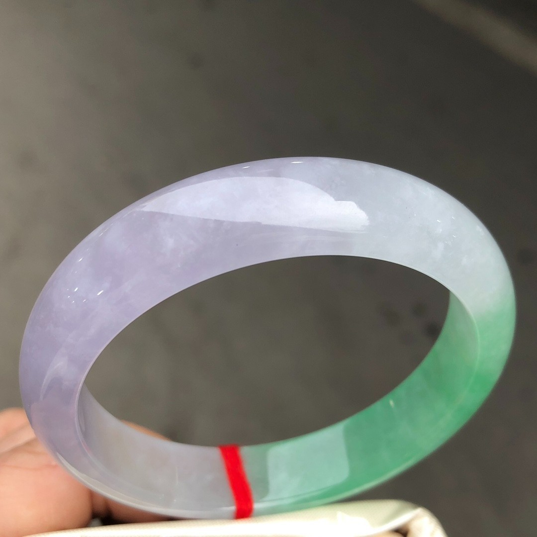Natural ice Green &Purple Burmese Jade Jadeite bracelets bangle 57mm