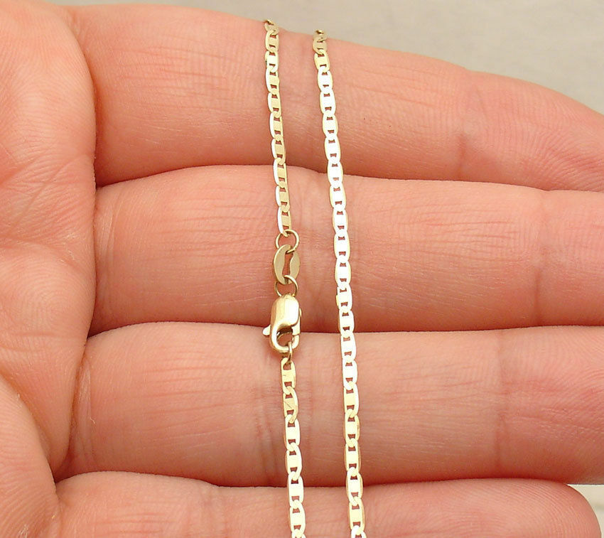 Mariner Link Chain Ankle Bracelet Anklet Real Solid 10K Yellow Gold