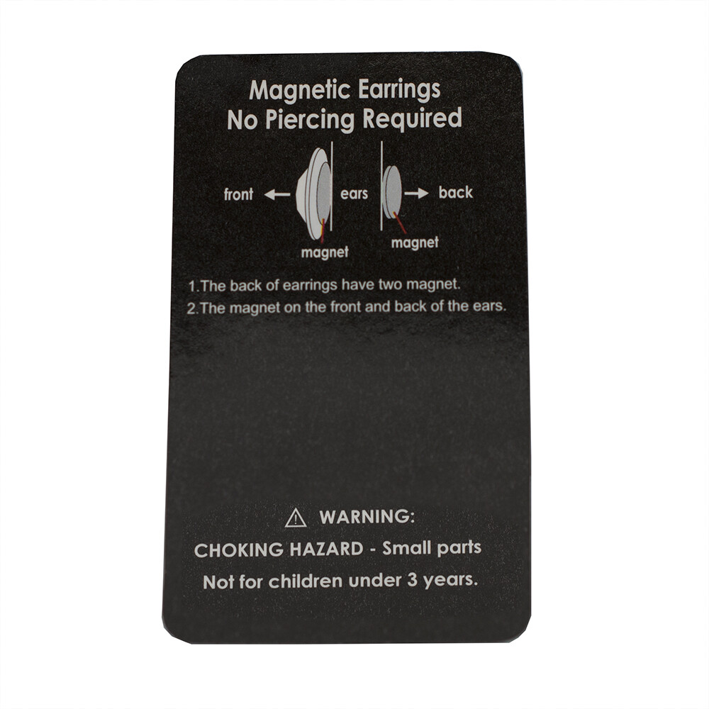 Earrings Magnetic with Double Side Steel Press Fit Cubic Zirconia Sold as a Pair
