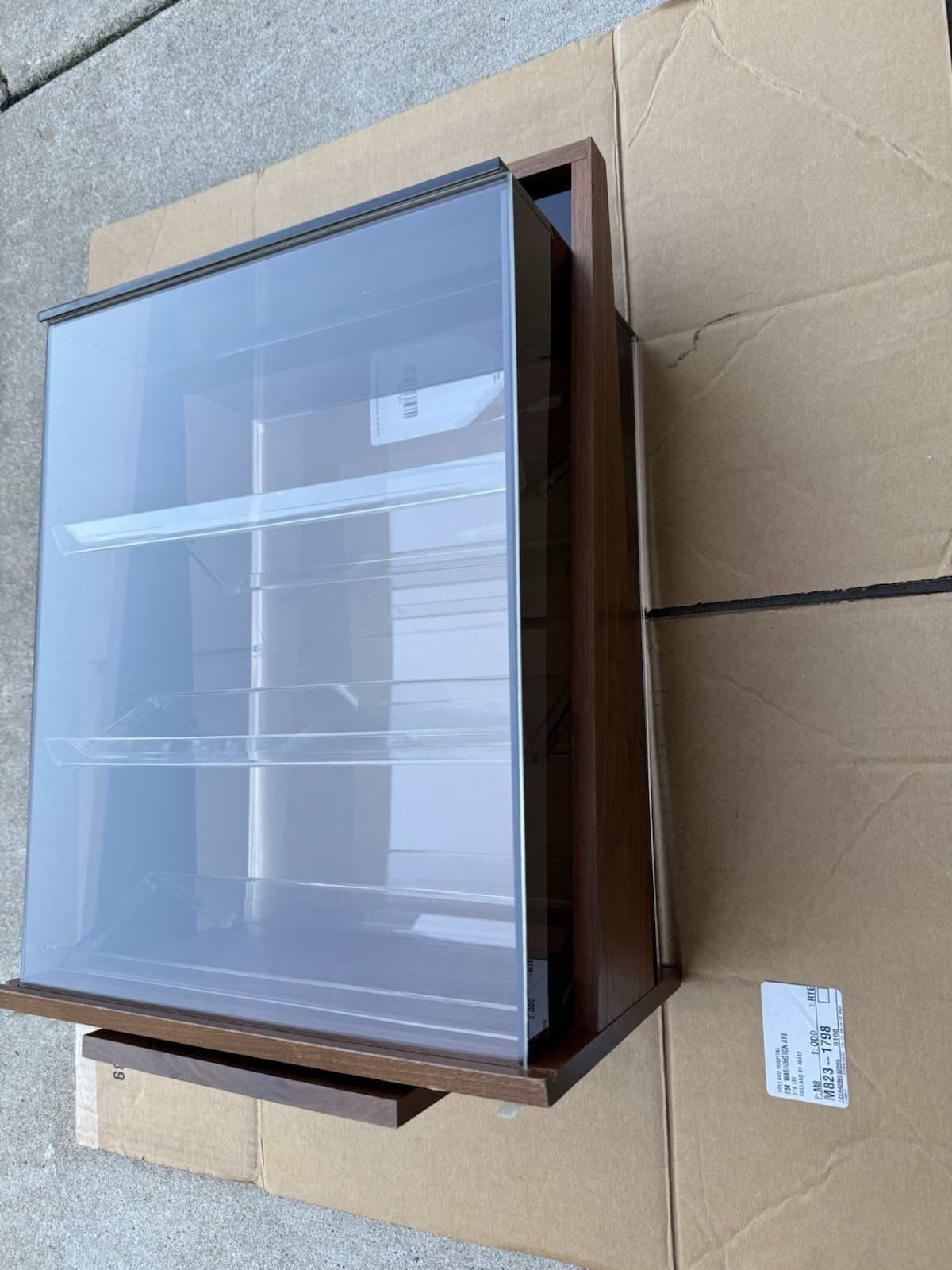 Vtg Krementz Countertop Jewelry Display Case Spinning Wood & Acrylic~GREAT