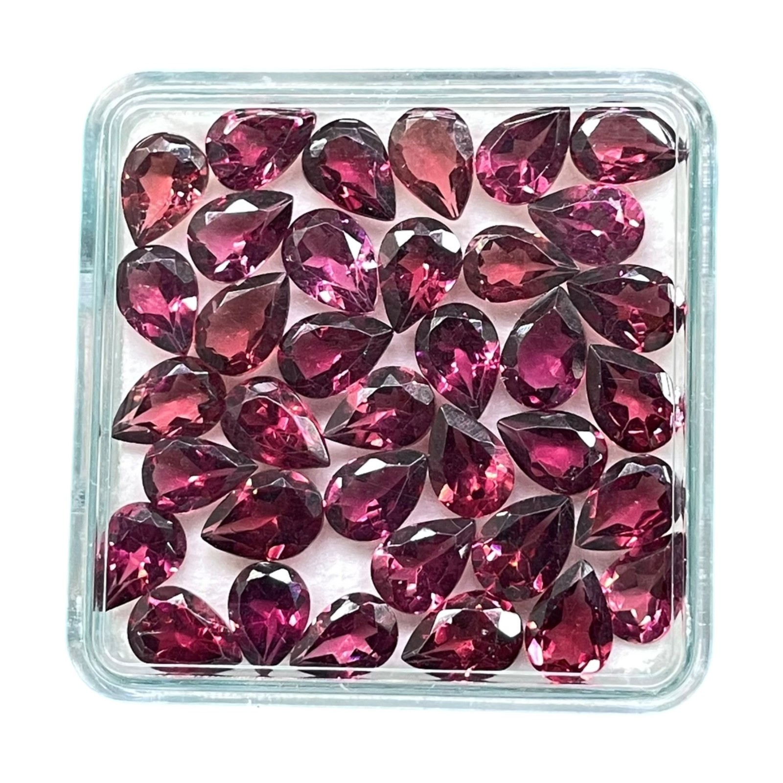 20 Pcs Natural Rhodolite Garnet 7x5mm Pear Cut Loose Untreated Gemstones