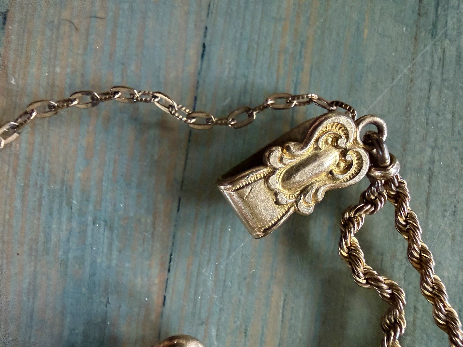 Antique S.O.B. & Co Gold Filled Pocket Watch Fob Chain Vest Chatelaine Wax Seal