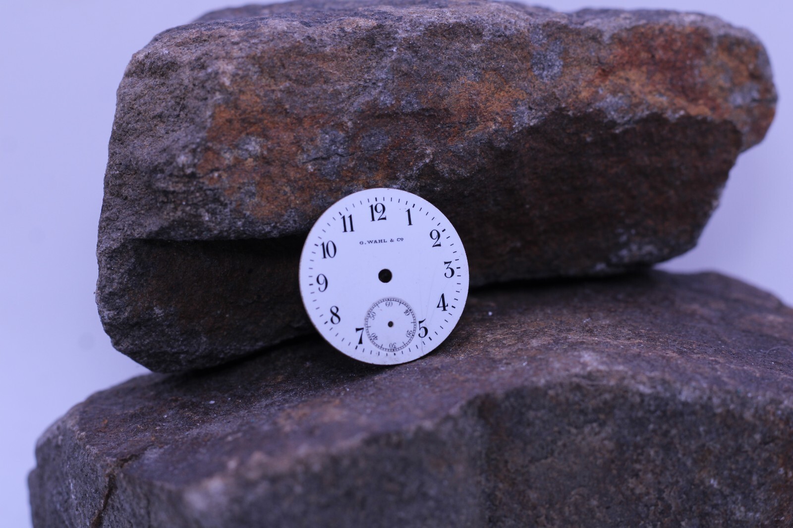 G. WAHL & Co. PORCELAIN POCKET WATCH DIAL 24.7mm DIAMETER (CD)