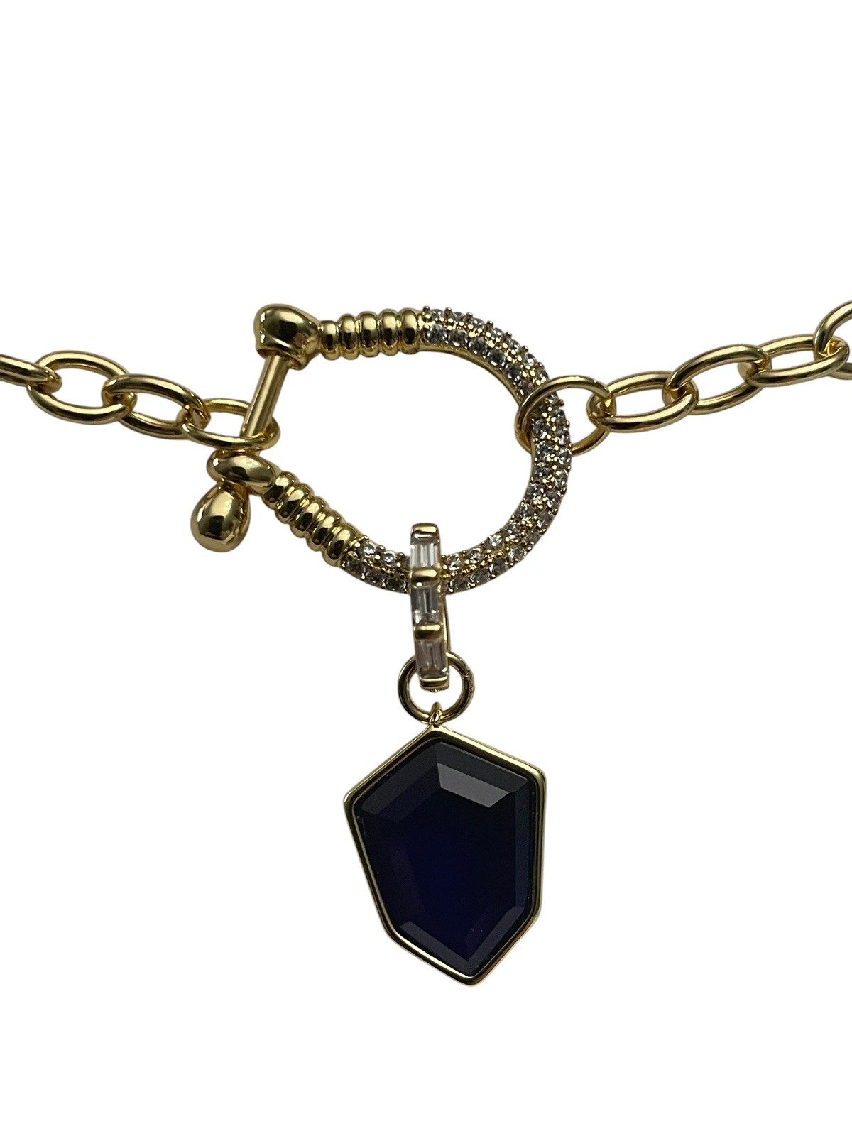 Bomb Party OG Necklace: “Necklace? More Like Neck-Yes” Gold/Blue Sapphire NIB