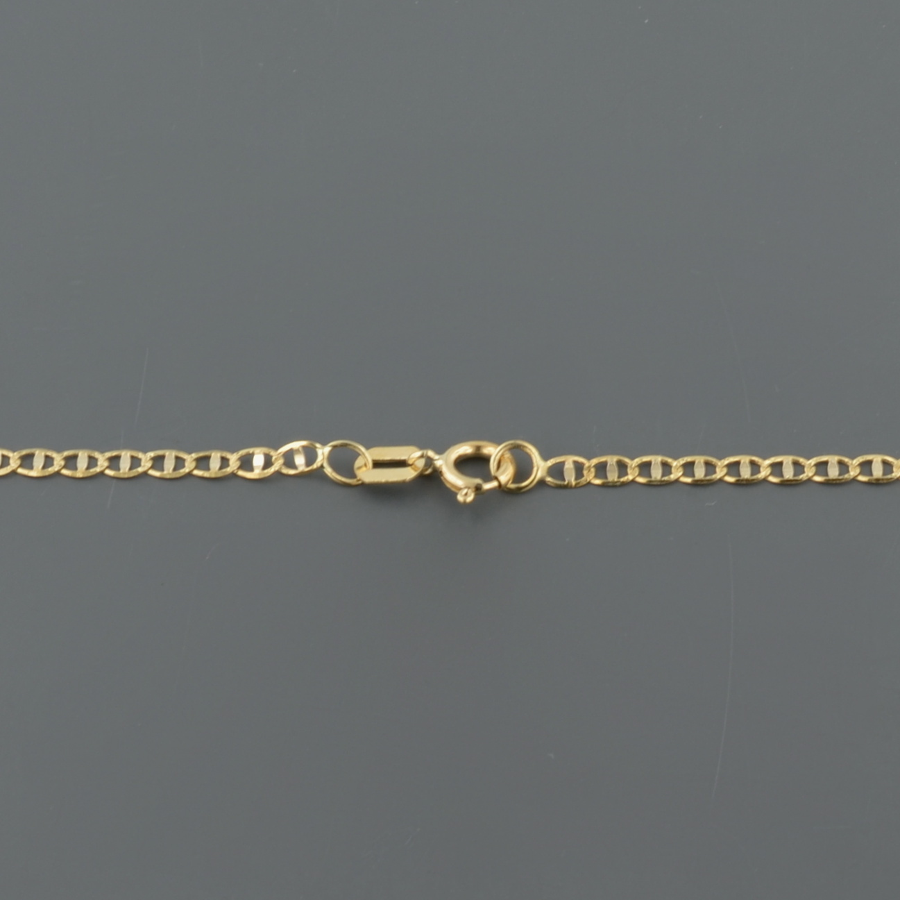 10K YELLOW 2.0mm FLAT MARINER LINK CHAIN ANKLET