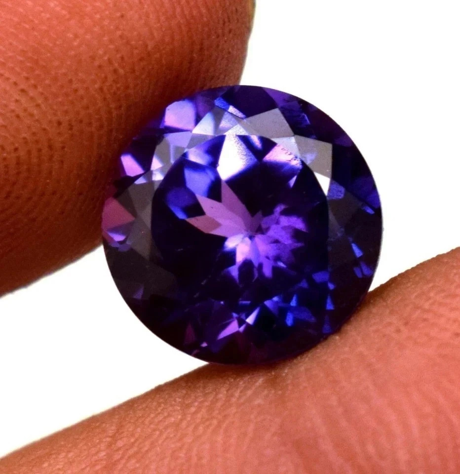 Ceylon Purple Blue Round Sapphire 8.00 Ct Bi-Color Natural Certified Gemstone