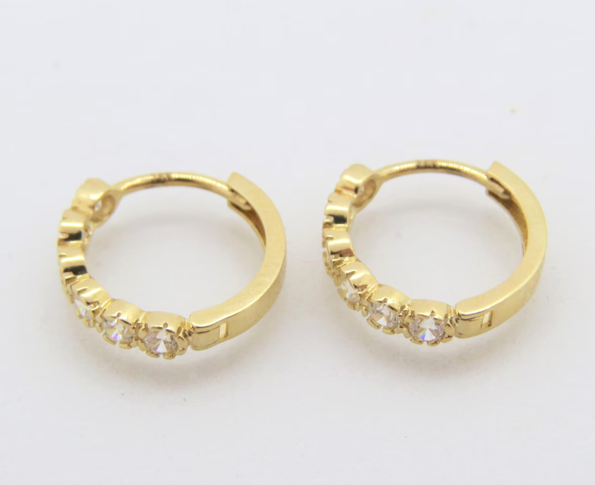 Lab Grown Diamond Engagement Hoop Earrings 9k Yellow Gold Earrings Gift For Her