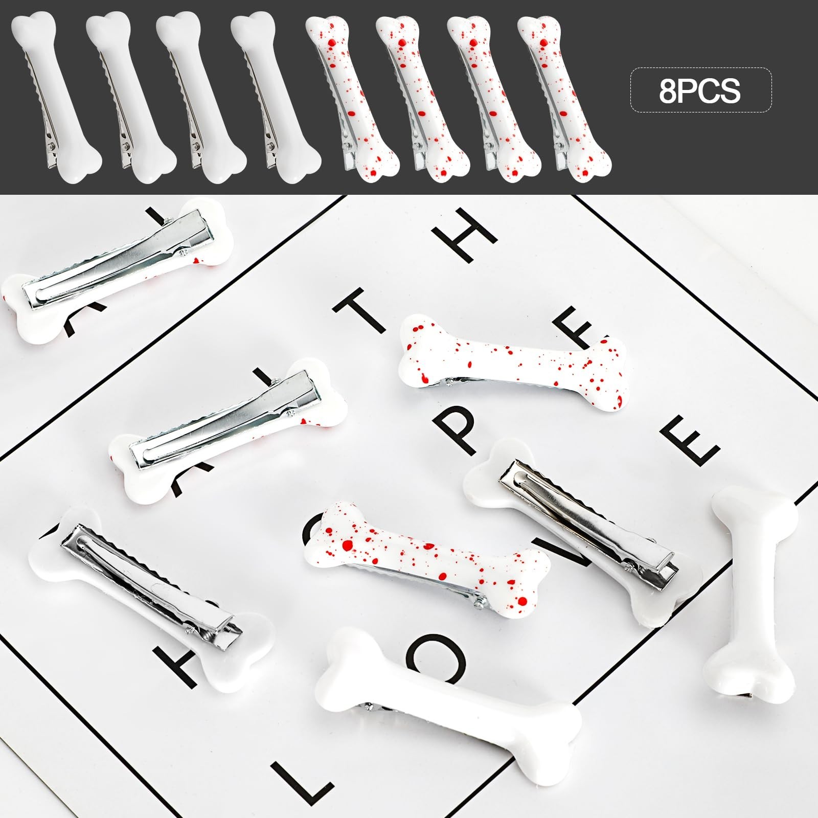 8 PCS Dog Bone Hair Clips Decorative Side Band Clips Hairpins Alligator Barre…