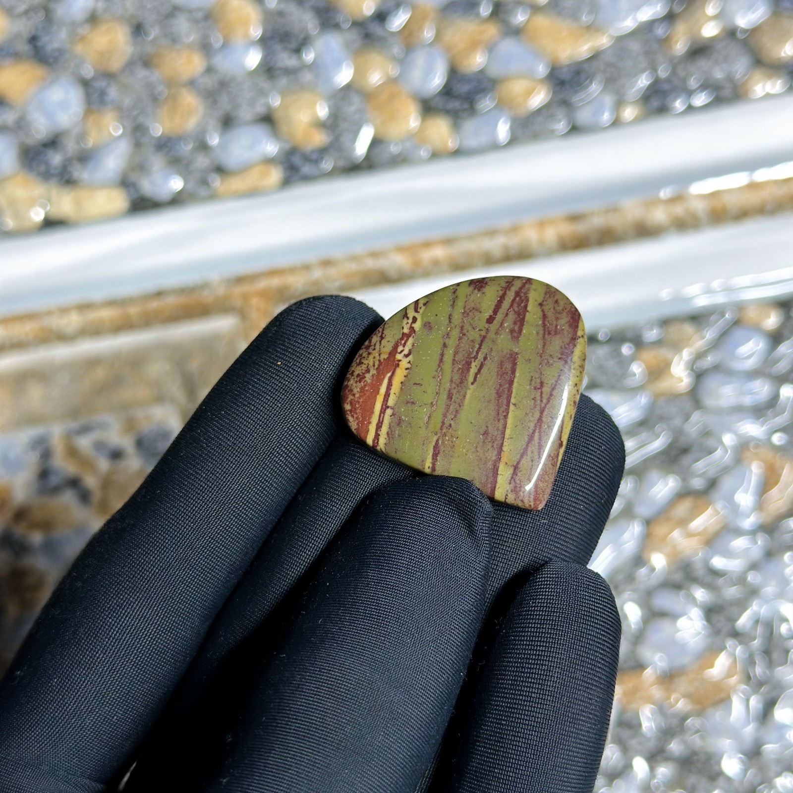 Authentic Jasper A++ Grade, Pear Cabochon, High Polish Gemstone, 32x30x5MM