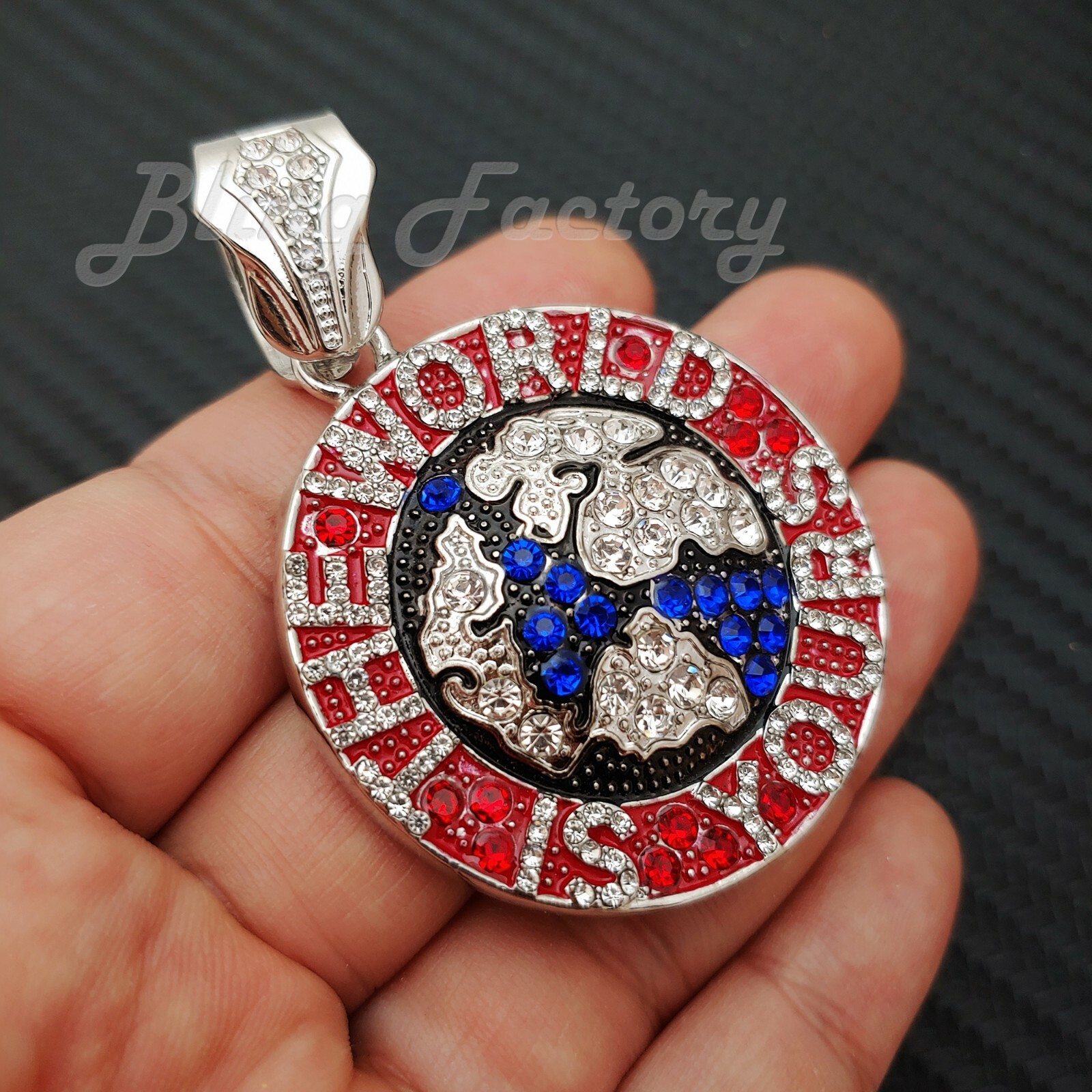HIP HOP ICED THE WORLD IS YOURS BLING RAPPER’S FASHION LAB DIAMOND CHARM PENDANT