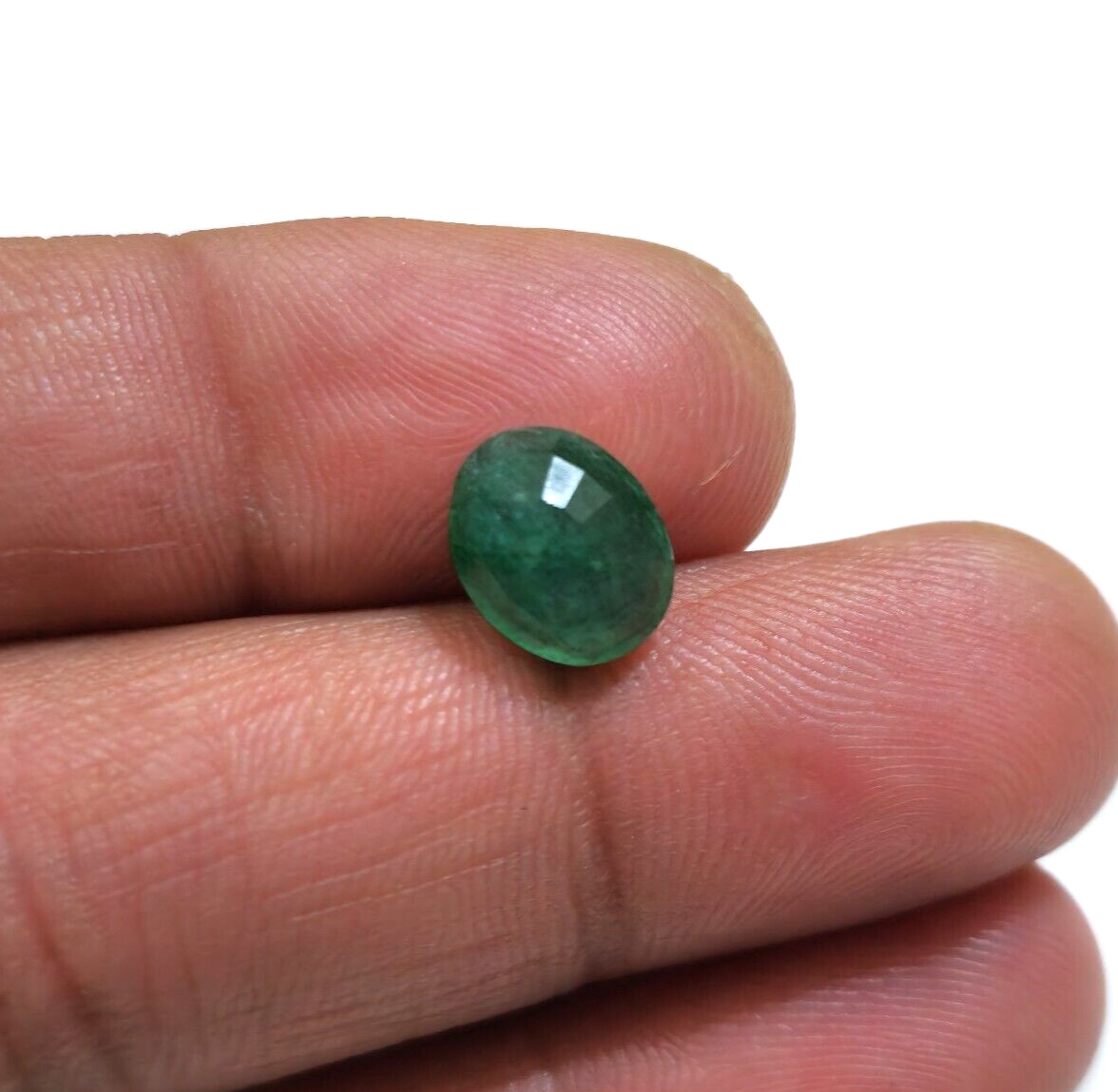 Terrific Zambia Green Emerald 3.25 Crt Oval Shape Natural Faceted Loose Gemstone