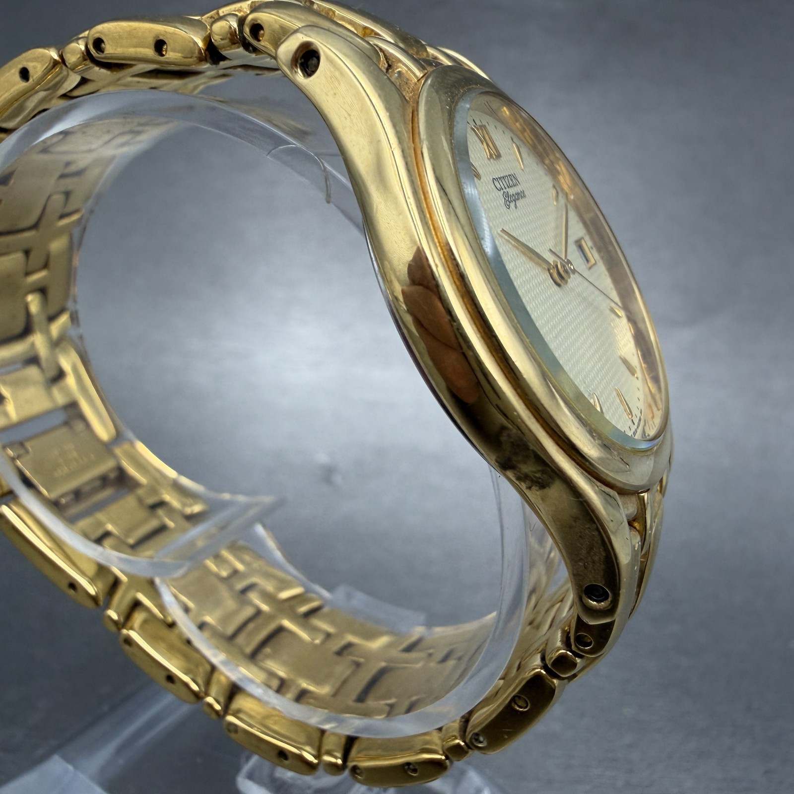 Citizen Elegance Watch Men 34mm Champagne Dial gold Tone Date 5510-H06832 NewBat
