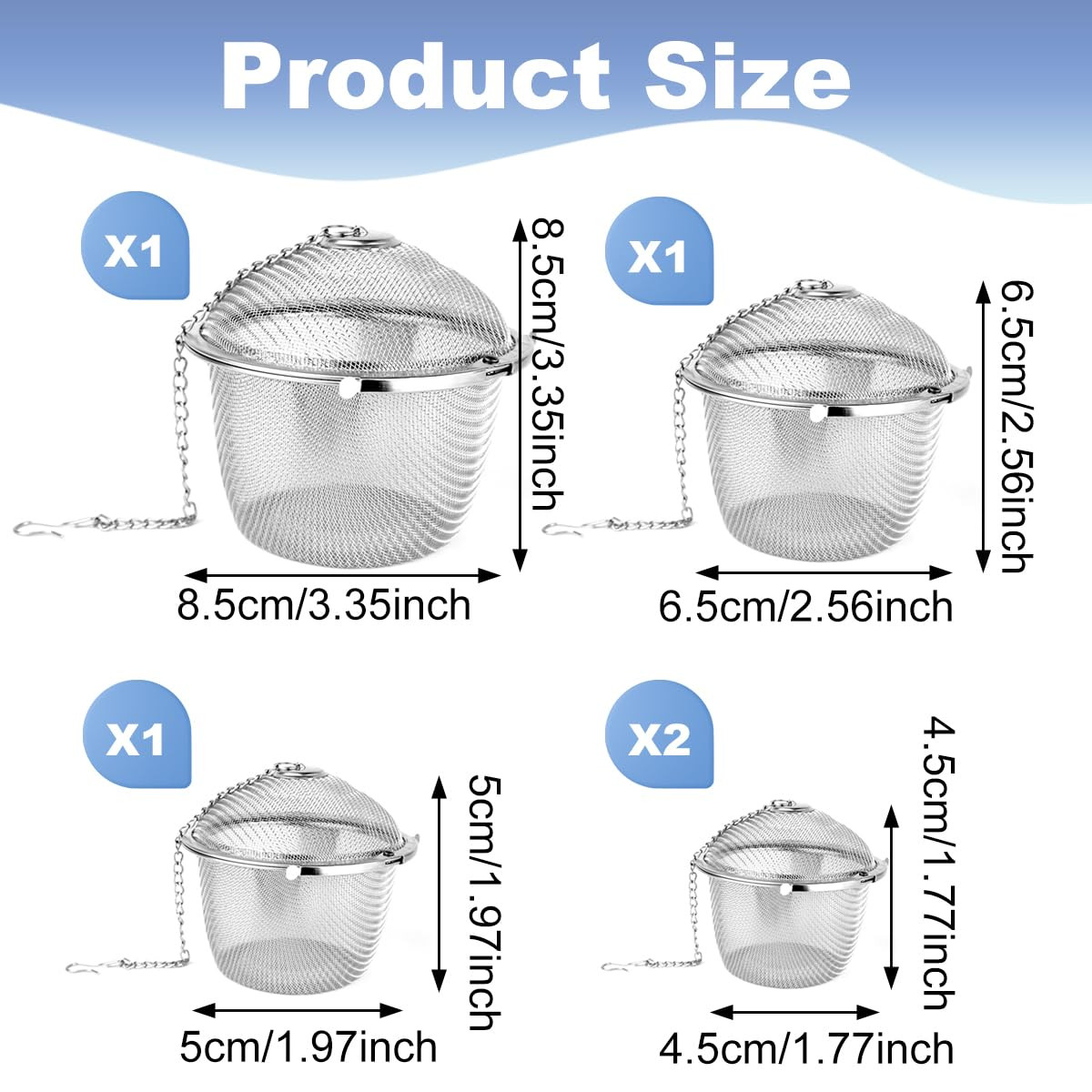 5 Pcs Ultrasonic Cleaner Baskets Stainless Steel Baskets Cleaning, Ideal Small P