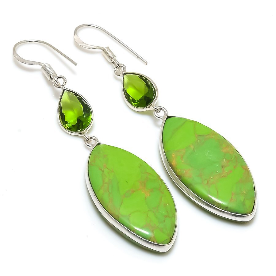 Crazy Lace Agate Earrings 1.77″ Mexican Agate Gemstone Jewelry T082