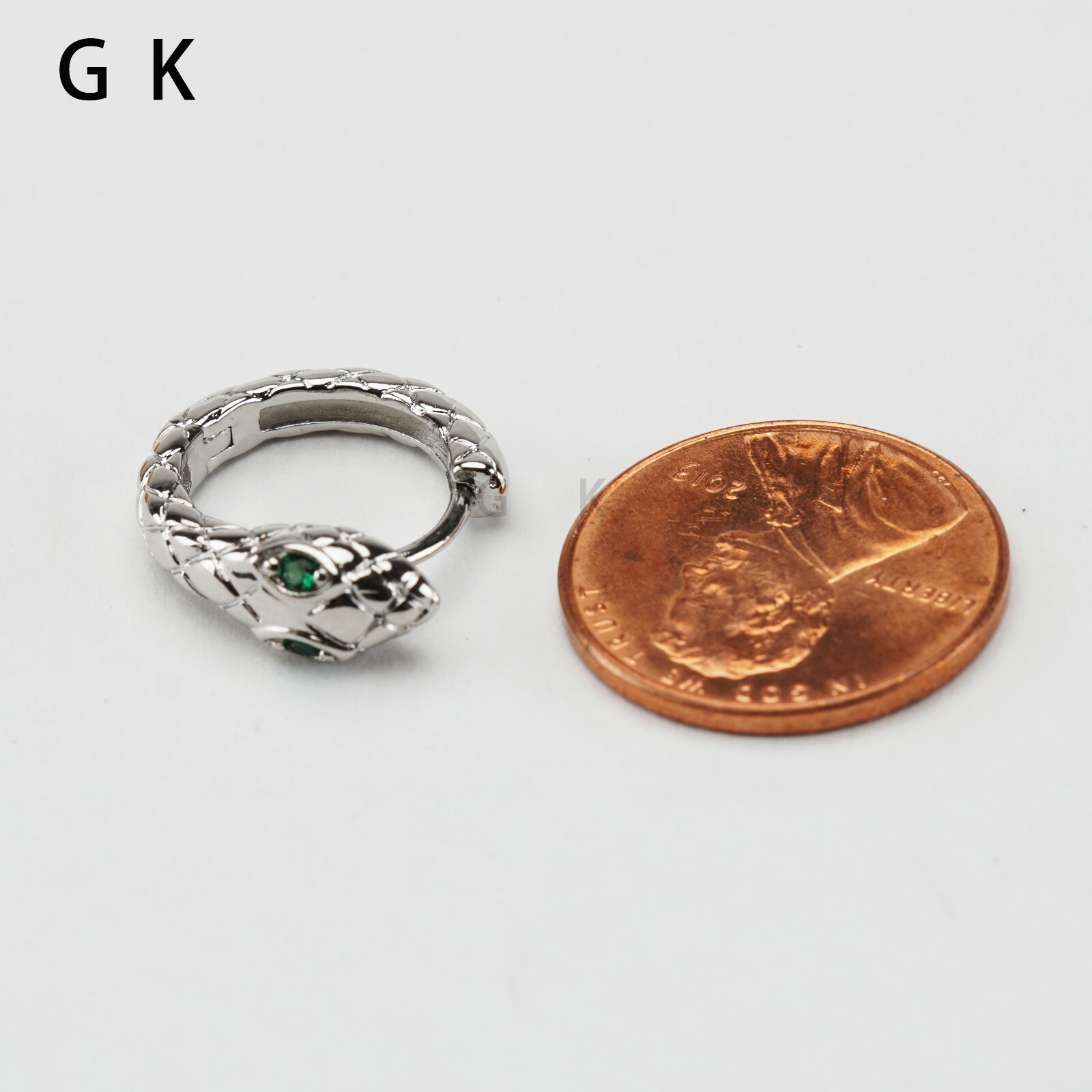 2-4 Pcs Stainless Steel CZ Snake Design Hoop Huggie Stud Earrings Ring Piercing