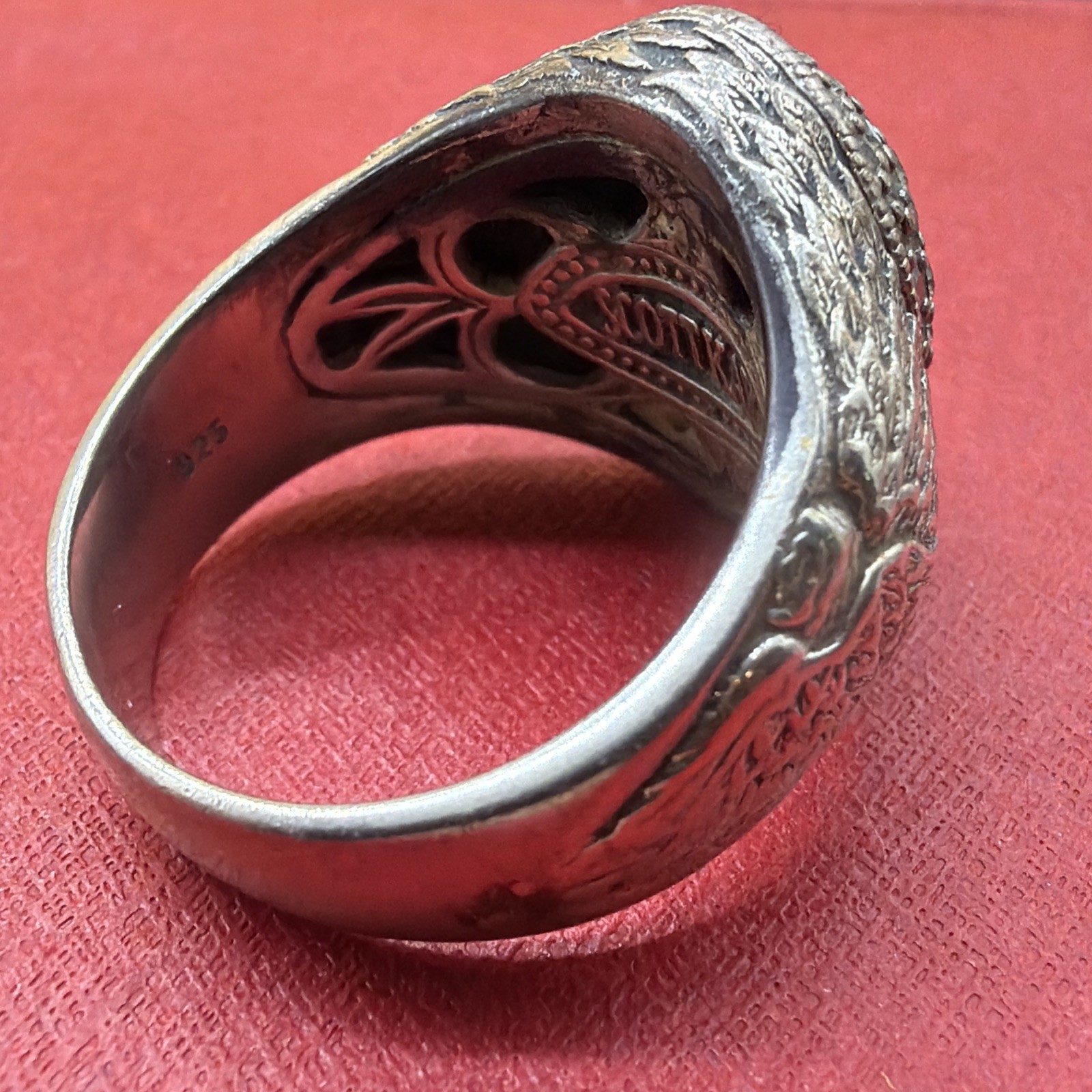 Amazing Designer Scott Kay Sterling Silver Ring w/ Pave Stones Sz 10!