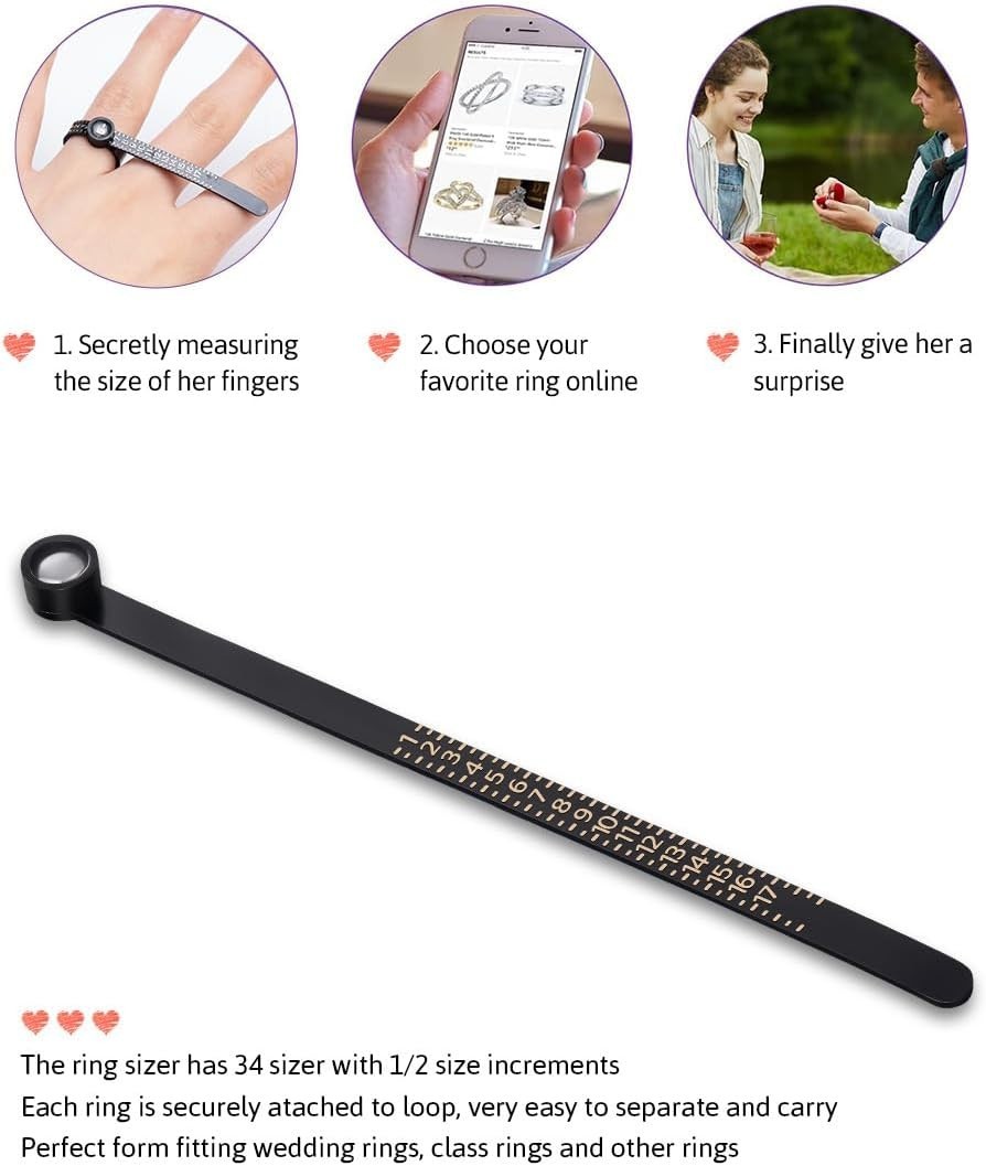 Portable Magnifying Ring Sizing Tool in Pink – Ideal for All Finger Sizes