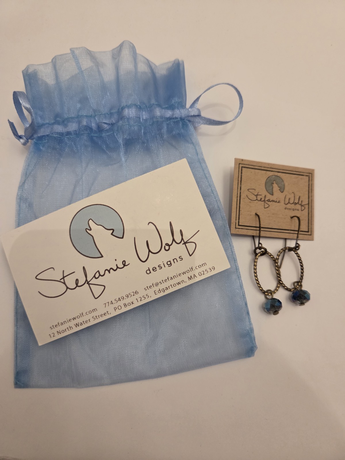 New Stephanie Wolf Dangle Earrings!!! Gold Tone