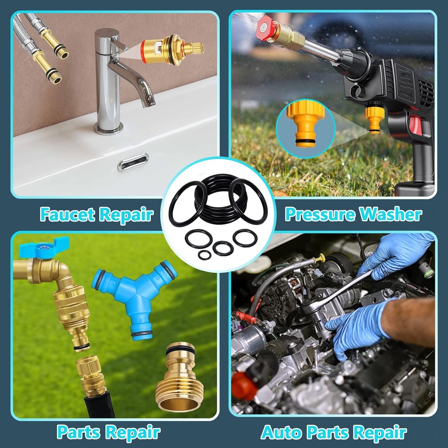 Versatile 1070-Pc Nitrile Rubber O-Ring Kit – Ideal for Home and Automotive Use