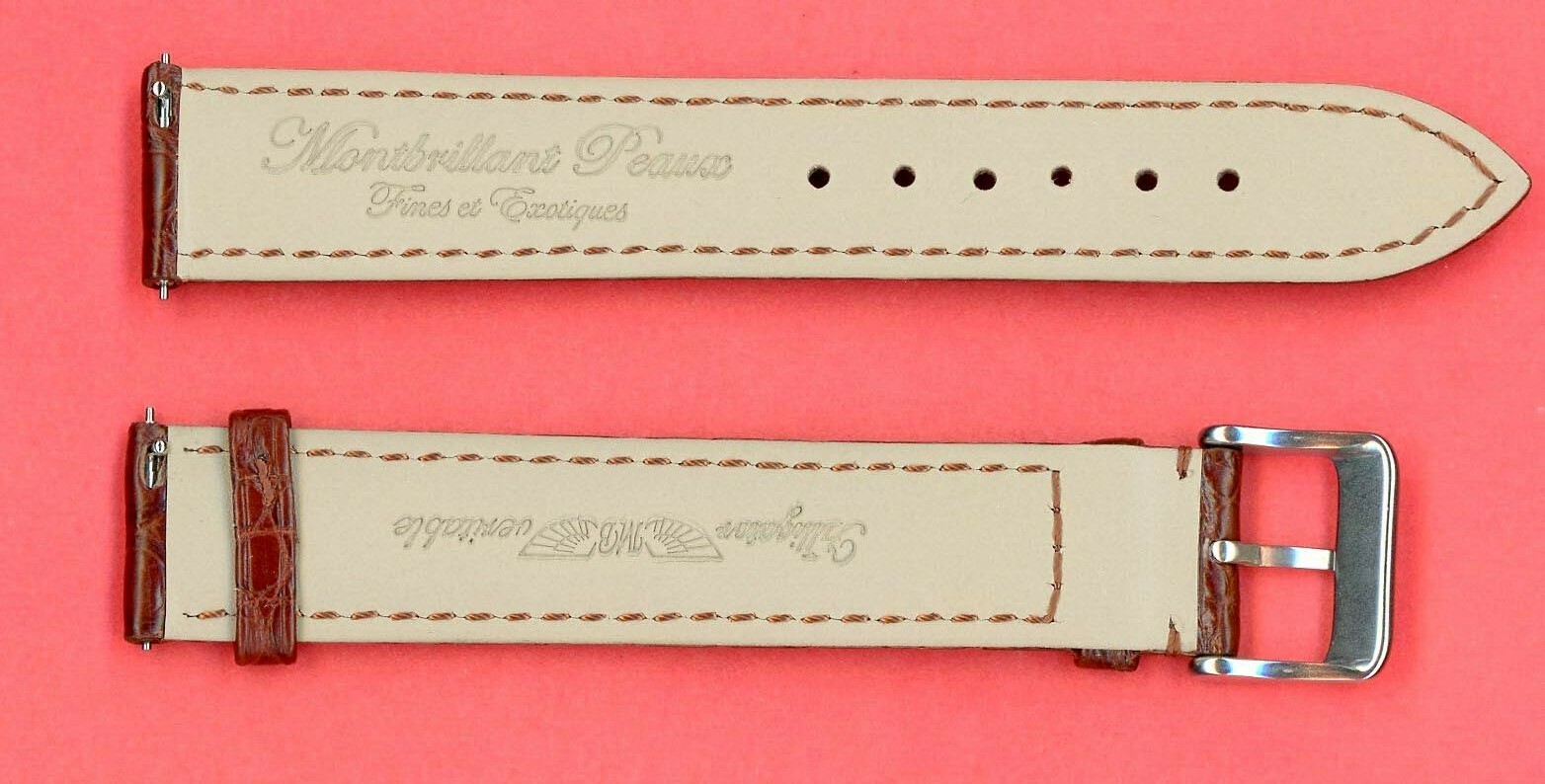 GENUINE ALLIGATOR STRAP DARK LIGHT & MAHOGANY BROWN 18mm 19mm 20mm & EXTRA LONG