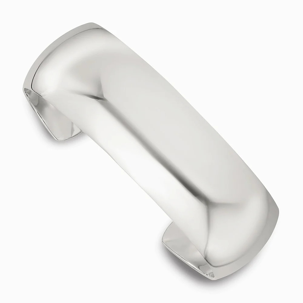Sterling Silver Polished 20mm Domed Cuff Bangle