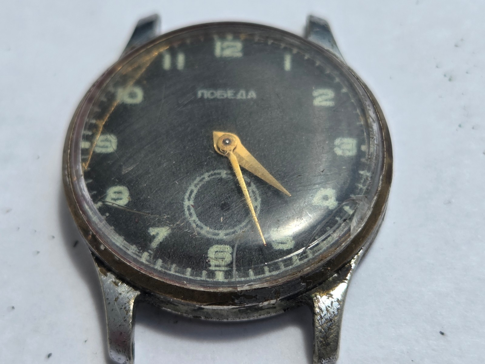 Russian Wristwatch Watch Pobeda , Victory . Made in USSR . Not working for parts