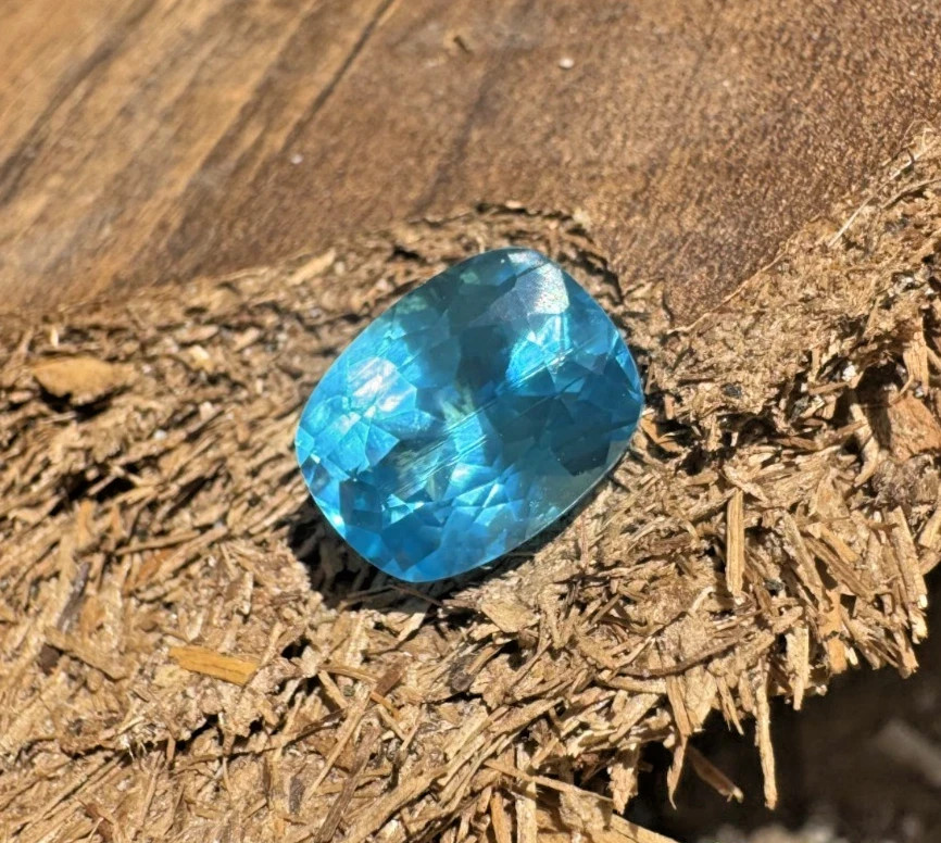 11.70 Ct Natural Certified Paraiba Tourmaline Blue Cushion Cut Loose Gemstone A+