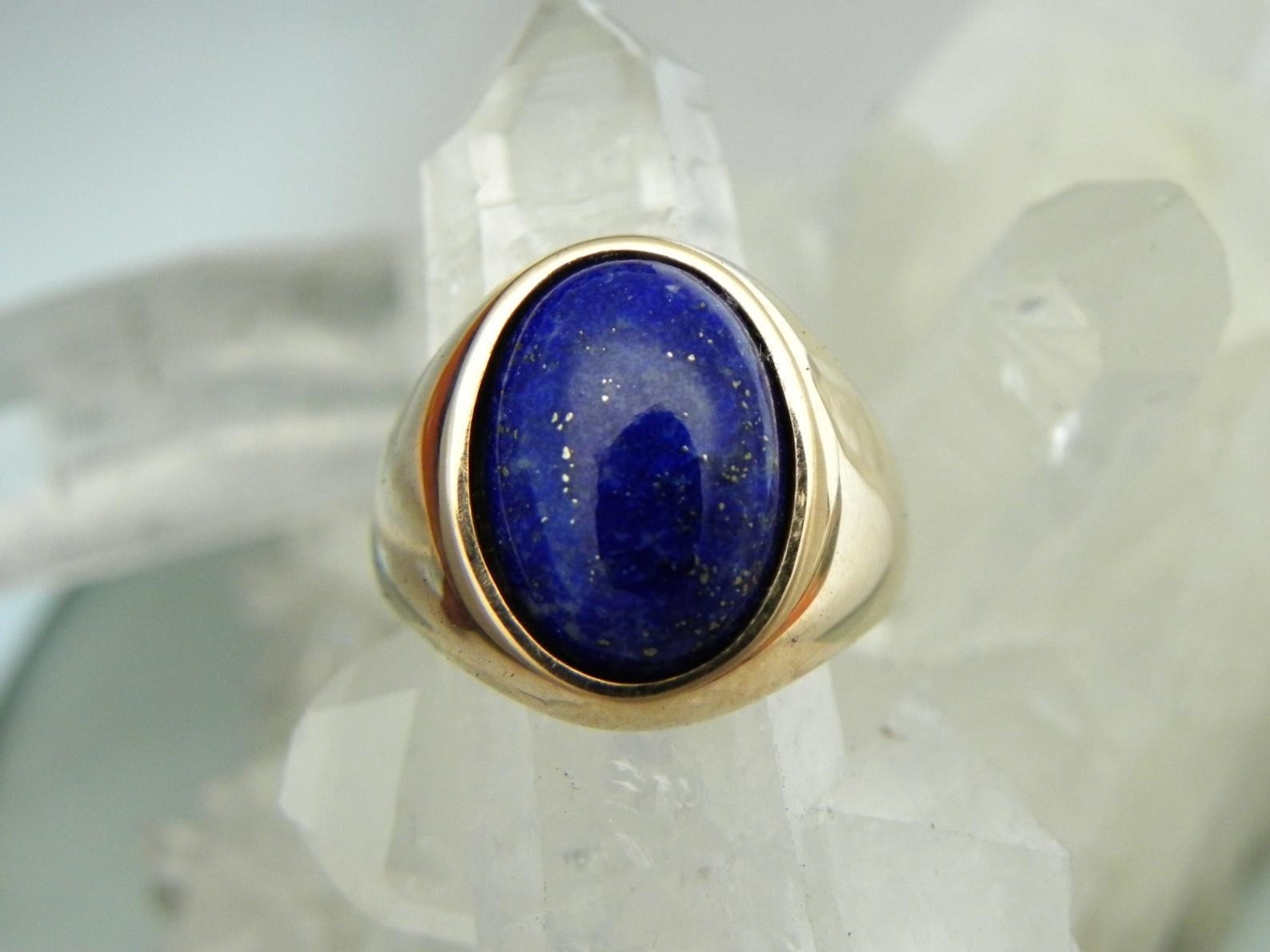 Solid 925 Sterling Silver Natural Lapis Lazuli Oval Cab Gemstone Gift Men’s Ring
