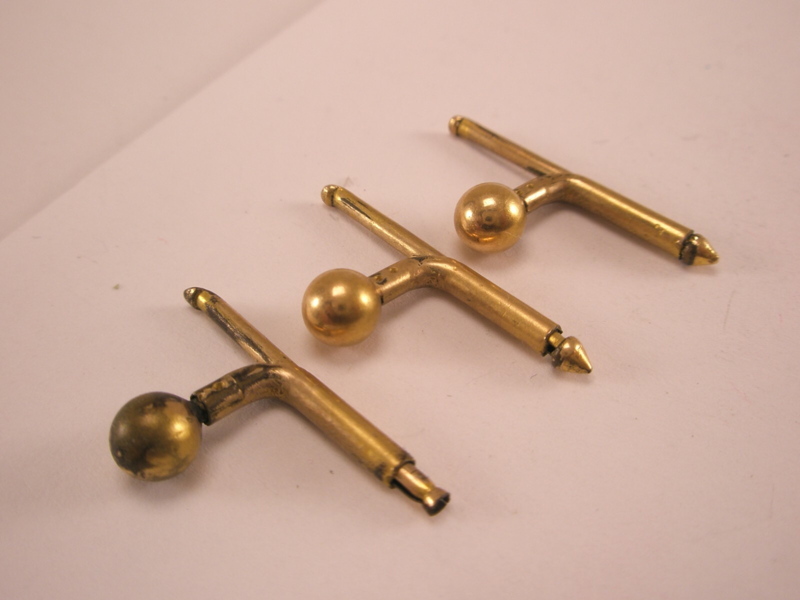 3/16″ Larter & Sons Gold Plated Balls Vintage Formal Tux Shirt Studs groom e54
