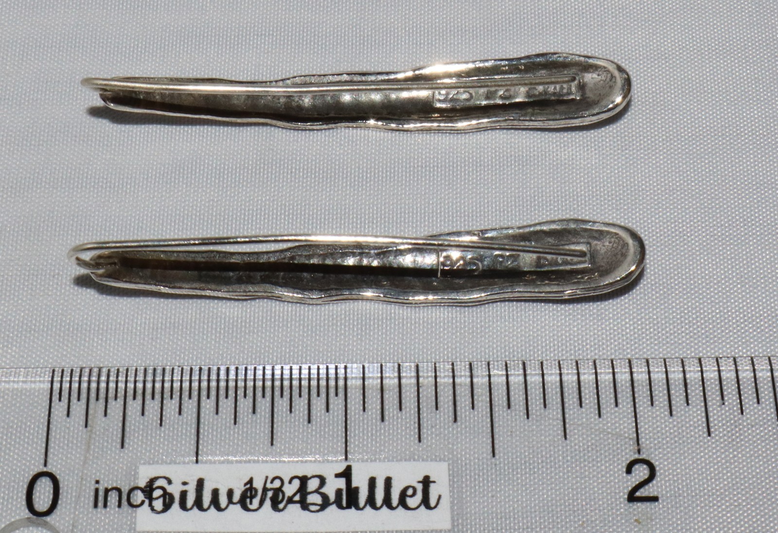 Vintage Paz Sterling Silver Hammered Ruffled Edge 2″ Long Threader Earrings