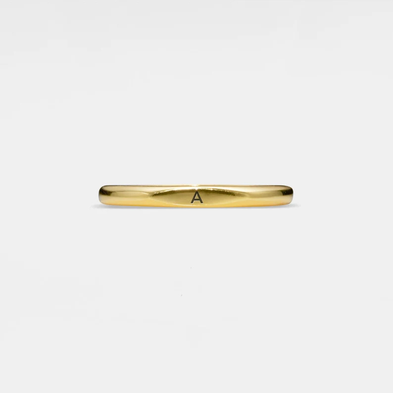Custom Letter Stacking Couple Ring in 925 Sterling Silver